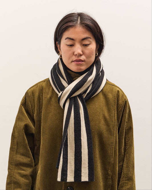 7115 by Szeki Long Scarf, Beige Stripes