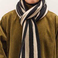 7115 by Szeki Long Scarf, Beige Stripes