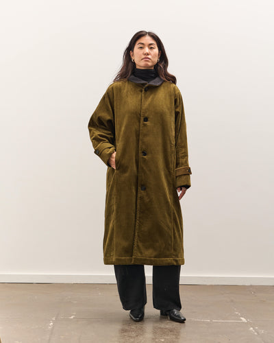7115 by Szeki Padded Corduroy Fleece Coat, Deep Olive