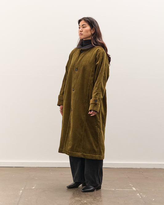 7115 by Szeki Padded Corduroy Fleece Coat, Deep Olive