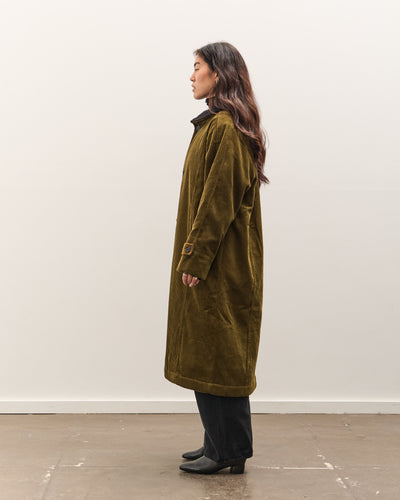 7115 by Szeki Padded Corduroy Fleece Coat, Deep Olive