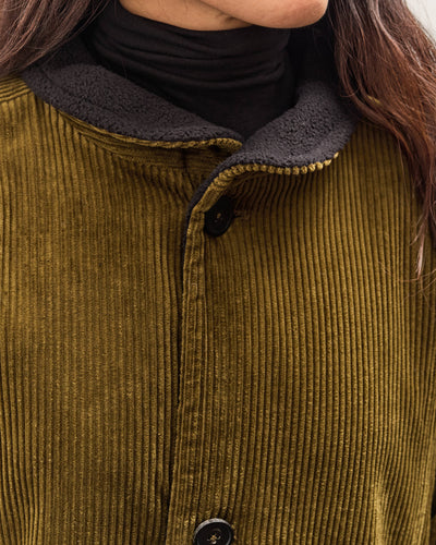 7115 by Szeki Padded Corduroy Fleece Coat, Deep Olive