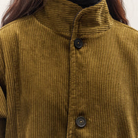 7115 by Szeki Padded Corduroy Fleece Coat, Deep Olive