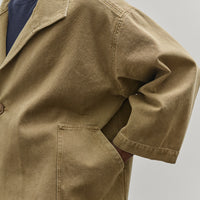 7115 by Szeki Unisex Spring Lapel Coat, Washed Kelp