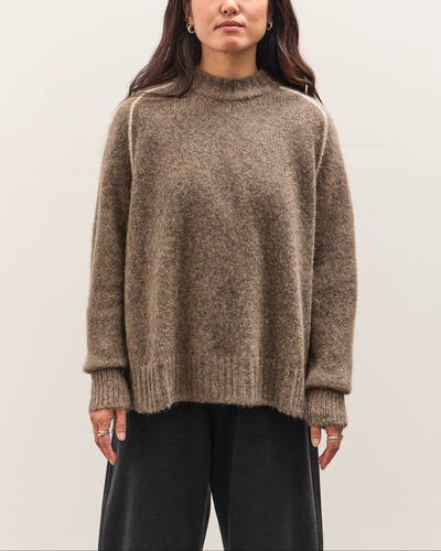 7115 by Szeki Rolled Seamed Pullover, Light Umber