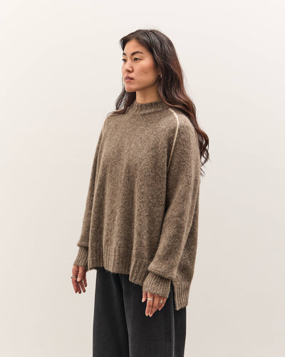 7115 by Szeki Rolled Seamed Pullover, Light Umber
