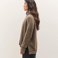 7115 by Szeki Rolled Seamed Pullover, Light Umber