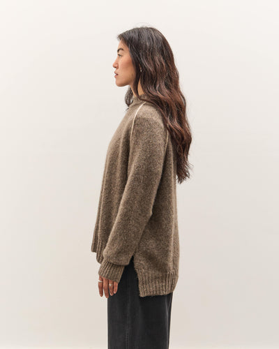 7115 by Szeki Rolled Seamed Pullover, Light Umber