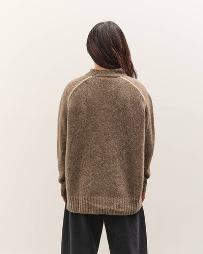 7115 by Szeki Rolled Seamed Pullover, Light Umber