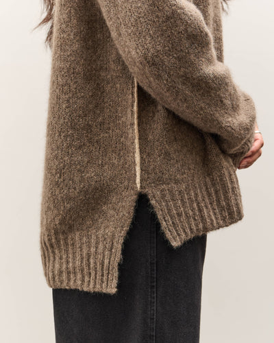 7115 by Szeki Rolled Seamed Pullover, Light Umber
