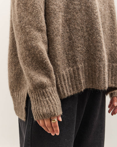 7115 by Szeki Rolled Seamed Pullover, Light Umber