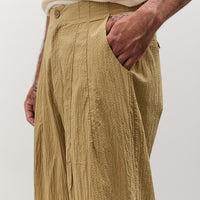 7115 by Szeki Unisex Signature Pleated Trouser, Textured Dijon
