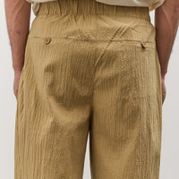 7115 by Szeki Unisex Signature Pleated Trouser, Textured Dijon