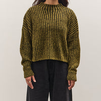 7115 by Szeki Striped Ribbed Mockneck, Topaz Black