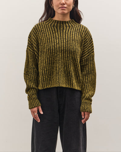 7115 by Szeki Striped Ribbed Mockneck, Topaz Black
