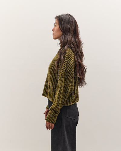 7115 by Szeki Striped Ribbed Mockneck, Topaz Black