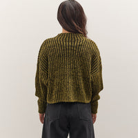 7115 by Szeki Striped Ribbed Mockneck, Topaz Black