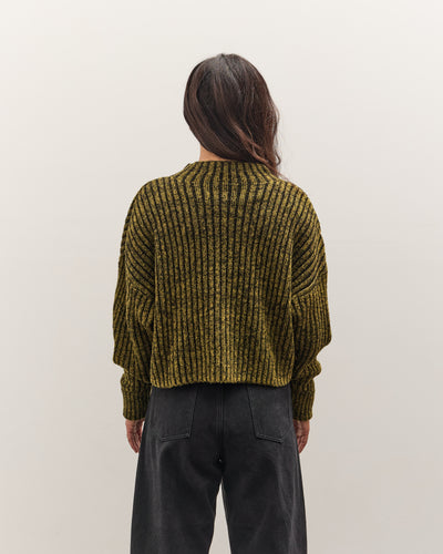 7115 by Szeki Striped Ribbed Mockneck, Topaz Black