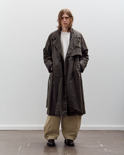 7115 by Szeki Long Rain Trench Unisex, Waxed Edition, Deep Olive