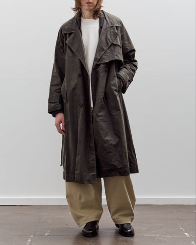 7115 by Szeki Long Rain Trench Unisex, Waxed Edition, Deep Olive