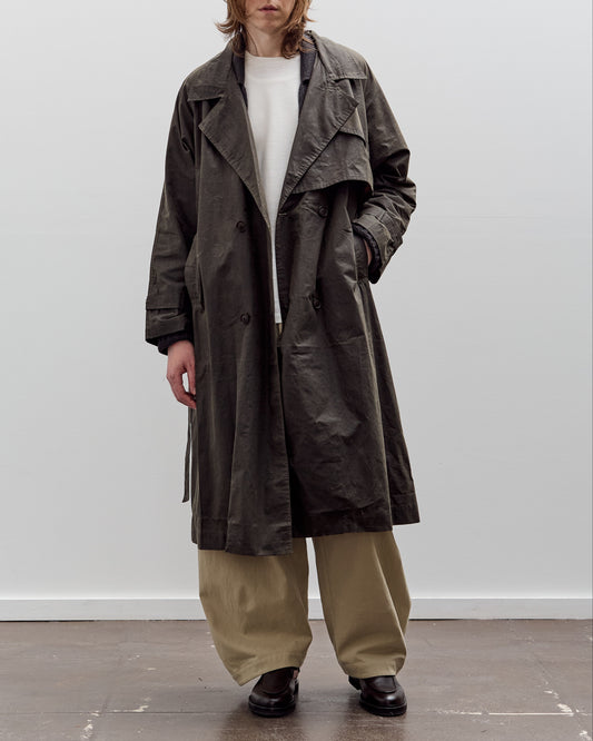 7115 by Szeki Long Rain Trench Unisex, Waxed Edition, Deep Olive