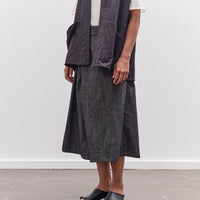 7115 by Szeki Soft Denim Pleated Culotte, Black