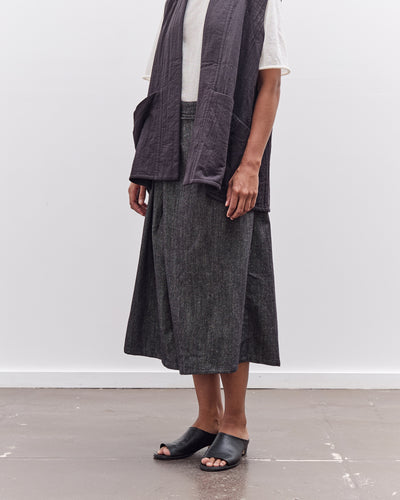 7115 by Szeki Soft Denim Pleated Culotte, Black