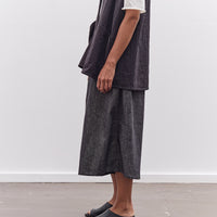 7115 by Szeki Soft Denim Pleated Culotte, Black