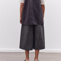 7115 by Szeki Soft Denim Pleated Culotte, Black