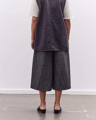 7115 by Szeki Soft Denim Pleated Culotte, Black