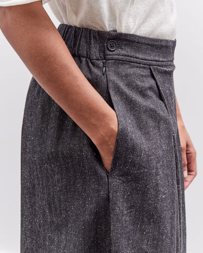 7115 by Szeki Soft Denim Pleated Culotte, Black