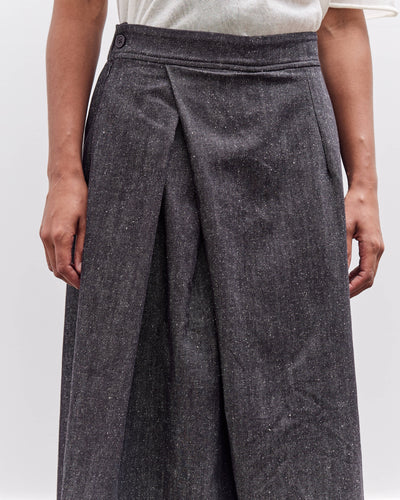7115 by Szeki Soft Denim Pleated Culotte, Black
