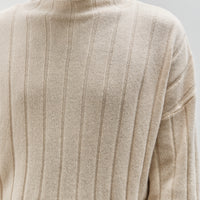 7115 by Szeki Unisex Merino Wide Ribbed Sweater, Beige-White