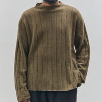 7115 by Szeki Unisex Merino Wide Ribbed Sweater, Olive