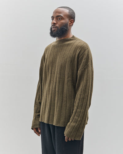 7115 by Szeki Unisex Merino Wide Ribbed Sweater, Olive