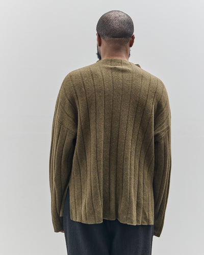 7115 by Szeki Unisex Merino Wide Ribbed Sweater, Olive