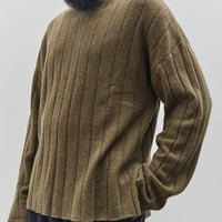 7115 by Szeki Unisex Merino Wide Ribbed Sweater, Olive