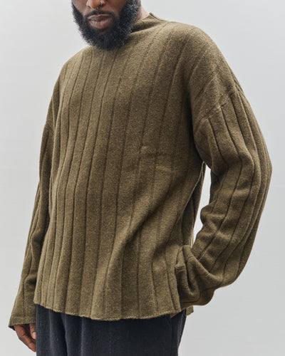 7115 by Szeki Unisex Merino Wide Ribbed Sweater, Olive