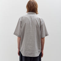 7115 by Szeki Striped Double Pockets Shirt, Navy Stripes