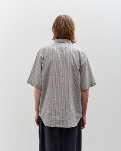 7115 by Szeki Striped Double Pockets Shirt, Navy Stripes