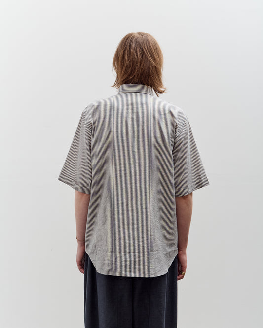 7115 by Szeki Striped Double Pockets Shirt, Navy Stripes