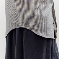 7115 by Szeki Striped Double Pockets Shirt, Navy Stripes