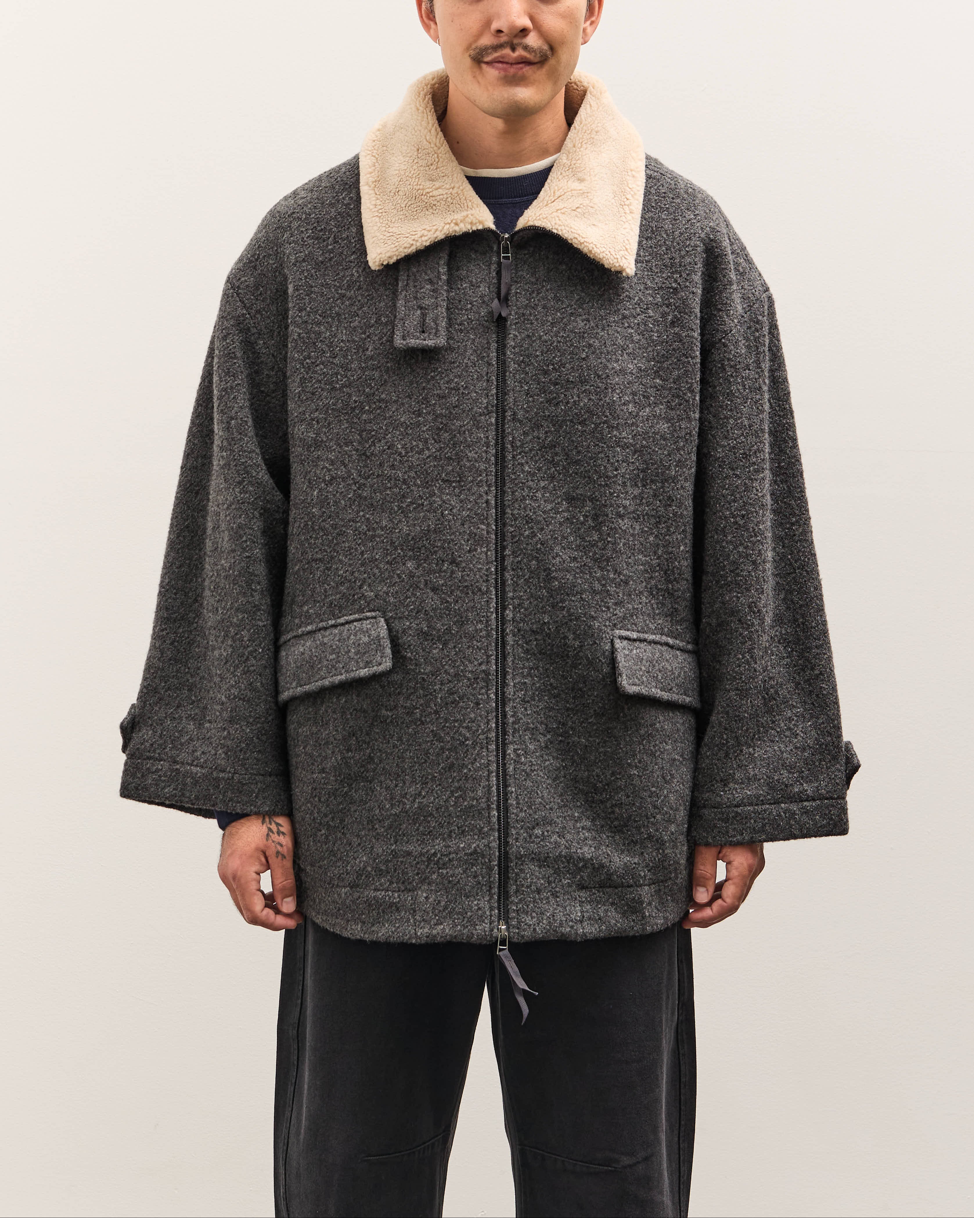 7115 by Szeki Blouson Short Coat Unisex, Heather Gray – Glasswing