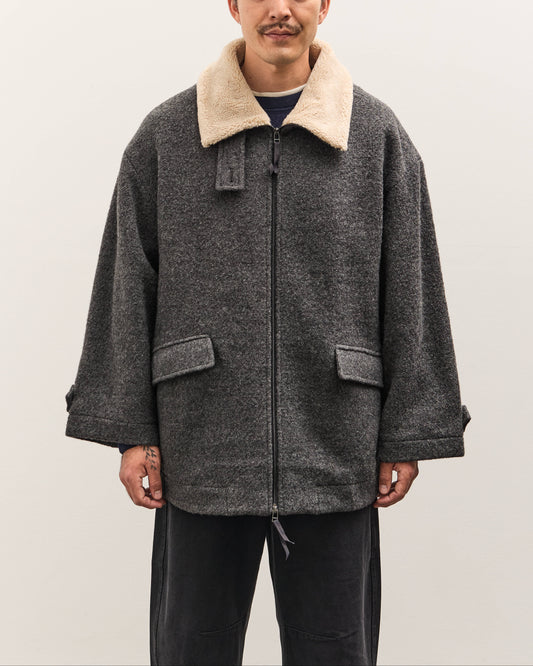 7115 by Szeki Blouson Short Coat, Heather Gray