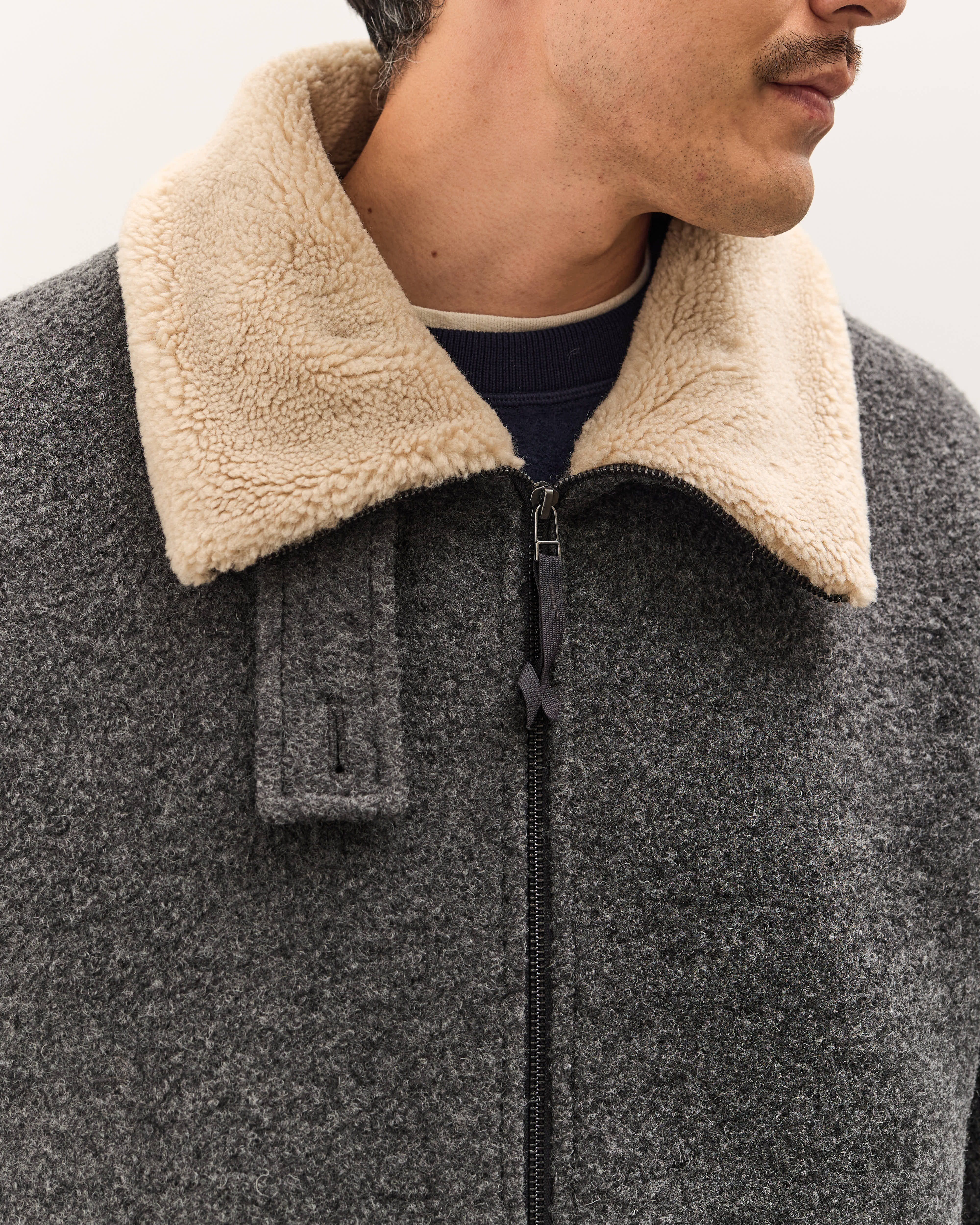 7115 by Szeki Blouson Short Coat Unisex, Heather Gray – Glasswing