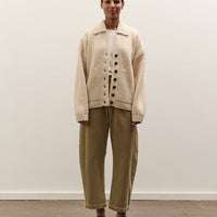 7115 by Szeki Chunky Collared Cardigan, Antique White