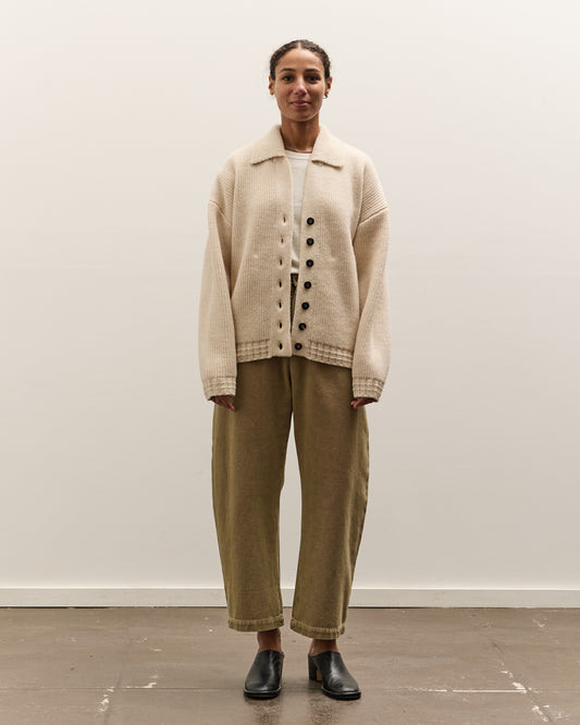 7115 by Szeki Chunky Collared Cardigan, Antique White