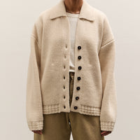 7115 by Szeki Chunky Collared Cardigan, Antique White
