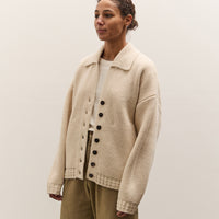 7115 by Szeki Chunky Collared Cardigan, Antique White