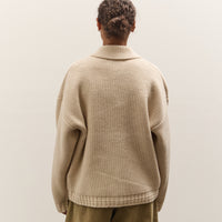 7115 by Szeki Chunky Collared Cardigan, Antique White